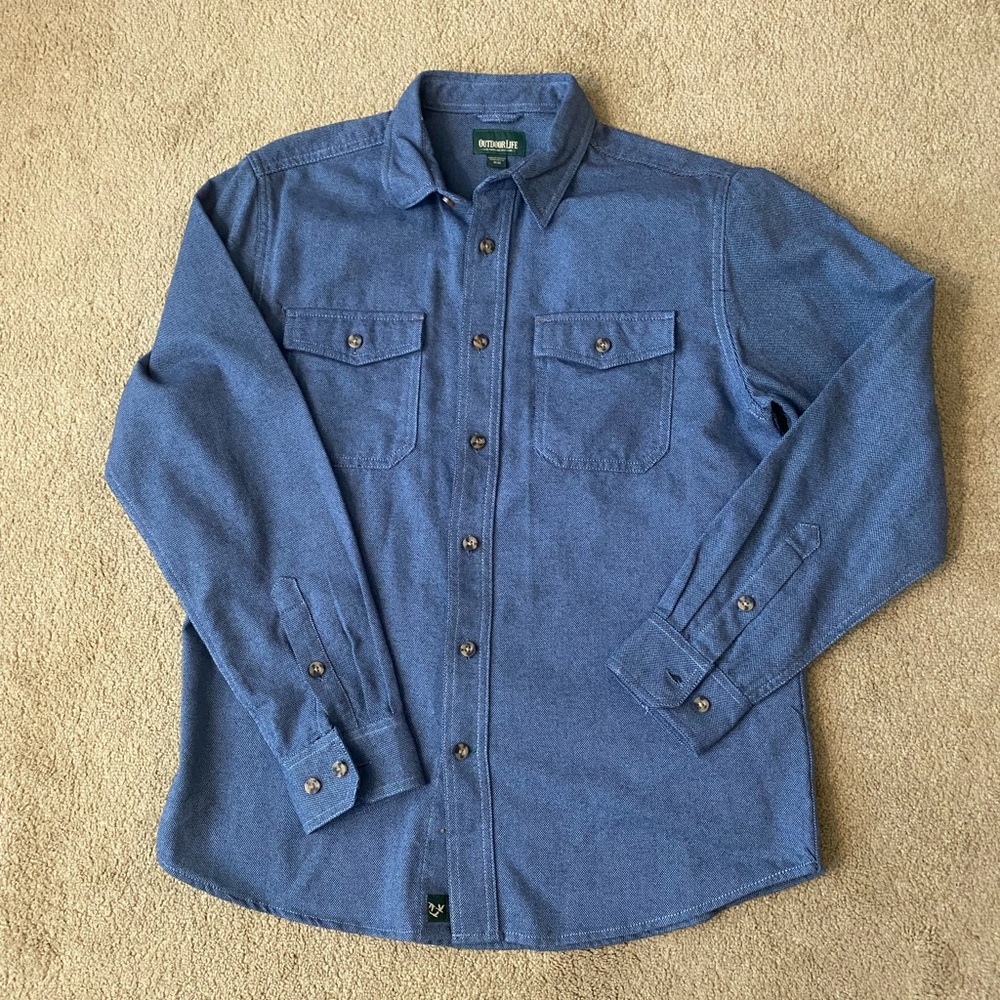 Outdoor Life Blue Button-Up Long Sleeve Shirt